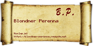 Blondner Perenna névjegykártya